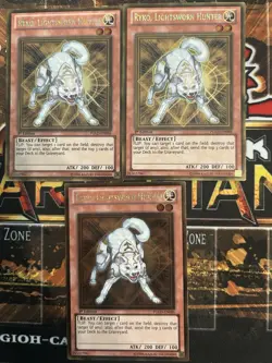 Yu-Gi-Oh! Ryko, Lightsworn Hunter X3 Set NM GOLD RARE 1st Edition - Image 1