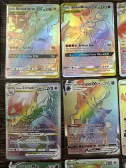 Pokemon Pikachu & Zekrom GX TAG TEAM Rainbow Cards Lot - Image 2