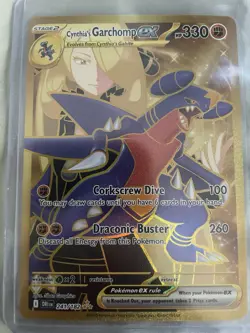 Cynthia's Garchomp EX 241/182 Hyper Rare Gold Destined Rivals Pokemon Card Clean - Image 1