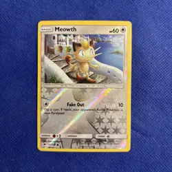 Meowth 101/147 Burning Shadows Reverse Holo Common Pokemon Card LP - Image 1