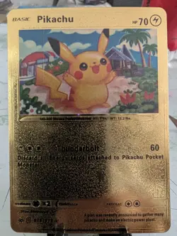 Pokemon Pikachu 70HP Gold Foil Fan Art Card 075/073 - Image 1