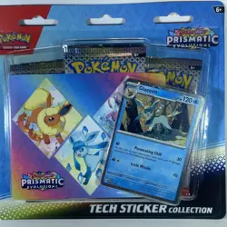FREE SHIPPING Pokemon TCG Prismatic Evolutions Tech Sticker Collection Glaceon - Image 1