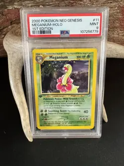 2000 Pokemon Neo Genesis Holo Rare Meganium First Edition 11/111 PSA 9 - Image 1