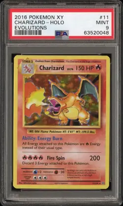 2016 POKEMON XY EVOLUTIONS #11 CHARIZARD-HOLO PSA 9 - Image 1