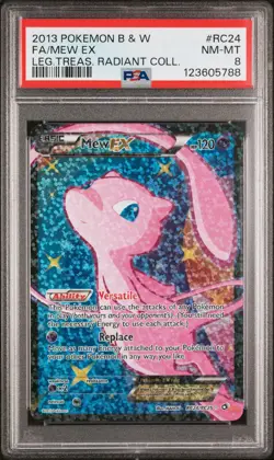 2013 POKEMON B&W LEGEND TREASURES RADIANT COLL #RC24 FULL ART/MEW EX PSA 8 - Image 1