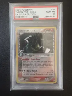 2005 EX DELTA SPECIES TYRANITAR #16 HOLO FOIL PSA 10 GEM MINT POP 99 - Image 1