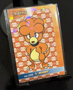 Rare Pokemon Shiny Full Art #240 Magby Low Pop Cracked Ice Holo Card ⭐ - Image 1