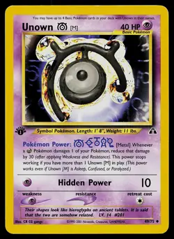 Pokemon Neo Discovery 49/75 Unown [M] 1st Edition Pokemon Card - Image 1