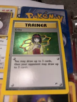 Erika 16/132 1st Edition Pokemon Trainer Gym Heroes Holo Card 1995-1999 RAW - Image 5