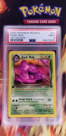 2000 Pokemon 1st Edition Team Rocket Dark Muk #41/82 PSA MINT 9 - Image 1