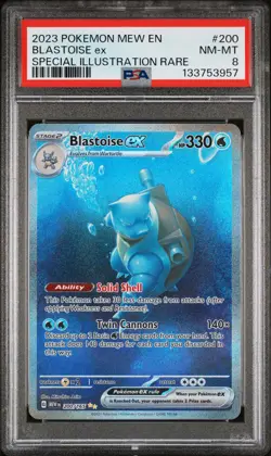 2023 POKEMON MEW EN-151 #200 BLASTOISE ex PSA 8 - Image 1
