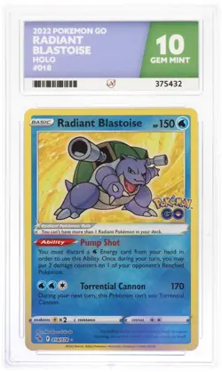 Pokemon TCG Radiant Blastoise 18/78 Pokemon Go Holo ACE 10 - Image 1