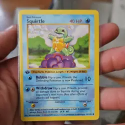Pokemon Squirtle 1st Edition Base Set Shadowless 63/102 GM - Image 1