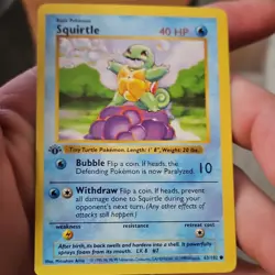 Pokemon Squirtle 1st Edition Base Set Shadowless 63/102 GM - Image 5