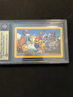 2016 Pokemon Center Mario Pikachu Playing Card – 8 Of Hearts BGS 10 Pristine - Image 2
