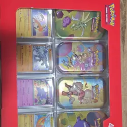 Pokemon TCG Mini Tin Set Box with Promo Cards Raichu Machamp Gengar Lycanroc - Image 1