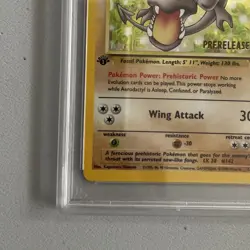 Aerodactyl 1st Edition RARE Prerelease POKEMON Card PSA 7 NM FOSSIL Holo 1/62 - Image 4