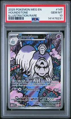 2025 POKEMON MEG EN-MEGA EVOLUTION ILLUSTRATION RARE #145 HOUNDSTONE PSA 10 - Image 1