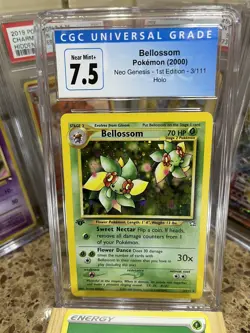 Bellossom Pokemon 2000 NeoGenesis 1st Ed.Holo 3/111 CGC 7.5 NM+ 10🍃Grass Cards - Image 2