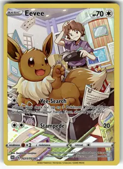 Eevee TG11/TG30 SWSH09: Brilliant Stars Trainer Gallery NM Pokemon Card TCG - Image 1