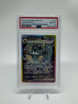 2025 Pokemon TCG Vaporeon EX #149/131 Special Illustration Rare SIR PSA 8 - Image 1