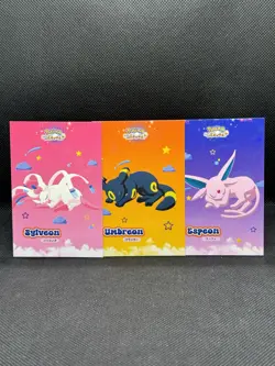 Sleepy Set Eeveelution Lets Go Eevee Database Pokemon Cracked Ice Holo Set of 9 - Image 2