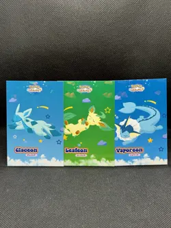 Sleepy Set Eeveelution Lets Go Eevee Database Pokemon Cracked Ice Holo Set of 9 - Image 3