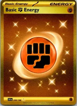 Pokemon - Fighting Energy - 258/198 - SWSH Chilling Reign - Gold Secret Rare NM - Image 1