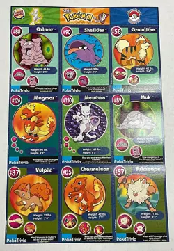 Burger King Pokemon #1 Master Trainer Set Uncut Sheet - Image 1