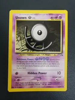Pokemon Card Unown U 51/75 Neo Discovery Uncommon - Image 1