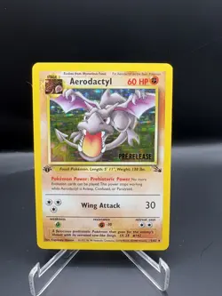 AERODACTYL Prerelease Pokemon Card - WOTC - 1st Edition Fossil 1/62 HOLO LP/NM - Image 1