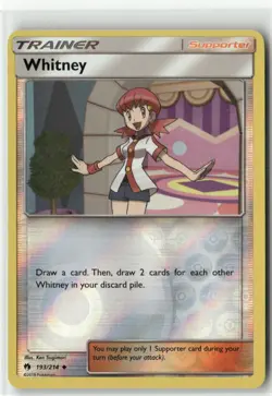 Whitney 193/214 Reverse Holo Lost Thunder Pokemon TCG NM - Image 1