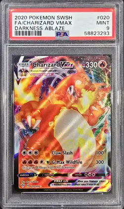 2020 POKEMON SWORD & SHIELD DARKNESS ABLAZE #020 FA/CHARIZARD VMAX PSA 9 - Image 1
