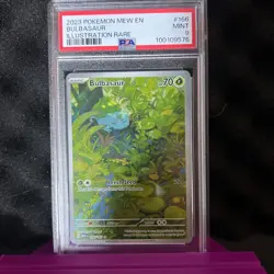 Pokemon TCG Bulbasaur Scarlet Violet 151 Illustration Rare 166/165 PSA 9 Mint - Image 1