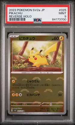 PSA 9 Mint Pikachu 025/165 Pokemon Card 151 Reverse Holo 2023 Japanese Graded - Image 1