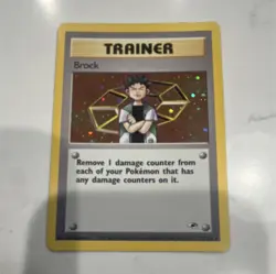 Pokemon TCG Brock Gym Heroes 15/132 Holo Rare Trainer Unlimited English Card - Image 1