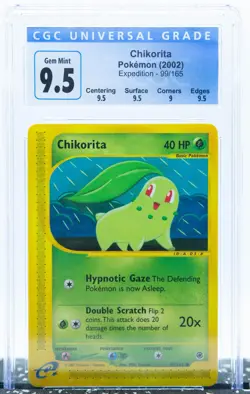 CGC 9.5 CHIKORITA 99/165 Expedition Base Set 2002 E-Series - Pokemon Card - Image 1