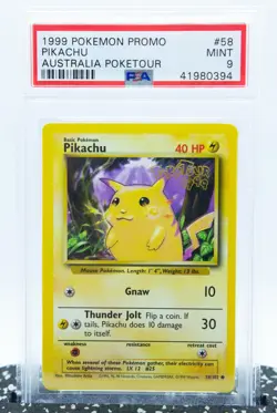 PSA 9 PIKACHU PokeTour 1999 58/102 Australian Promo - Pokemon Card WOTC - Image 1