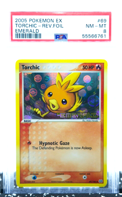 PSA 8 TORCHIC 69/106 Reverse Holo Rare Stamped Ex Emerald 2005 - Pokemon Card - Image 1