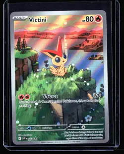 2025 Scarlet & Violet Promos Victini #208 Illustration Rare Holo Pokemon Card - Image 1