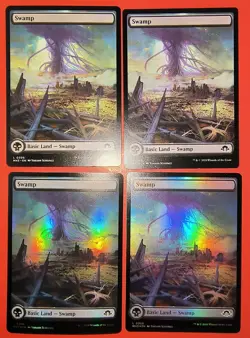 4X PLAY SET, MTG, SWAMP, FOIL, NM 0306,MH3 COMMON, 2- FOILS, 2 REGULAR MIX - Image 1