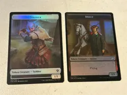 2 x mtg foil token Insect // Soldier, 007//004, Dominaria United, unplayed - Image 1