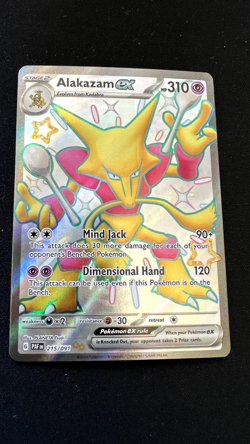 Pokemon TCG AlakazamEX Scarlet & Violet: Paldean Fates 215/091 Holo Ultra Rare! - Image 1