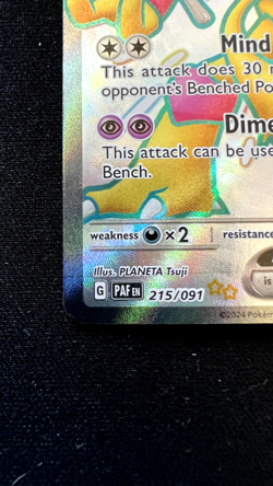 Pokemon TCG AlakazamEX Scarlet & Violet: Paldean Fates 215/091 Holo Ultra Rare! - Image 3