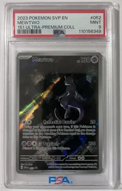 2023 POKEMON SVP EN-SV BLACK STAR PROMO 151 ULTRA-PREM COLL #052 MEWTWO PSA 9 - Image 1