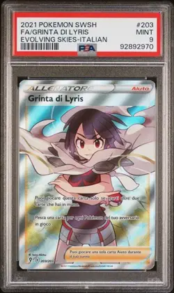 Pokemon PSA 9 Grinta Di Lyris #203 Full Art Evoluzioni Eteree 2021 Italiano - Image 2