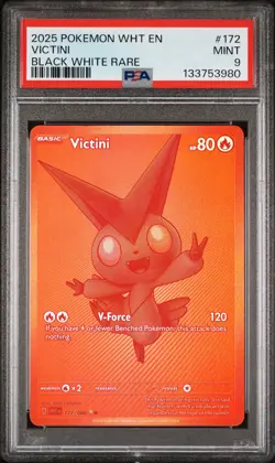 2025 POKEMON WHT EN-WHITE FLARE #172 VICTINI PSA 9 - Image 1