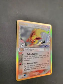 2005 Pokemon Flareon EX Delta Species #5/113 Holo Rare Reverse Stamped - Image 3