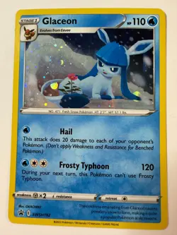2022 Glaceon SWSH192 Cosmos Holo Sword & Shield Black Star Promo Pokemon - Image 1