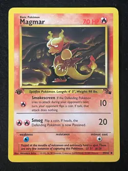 Pokemon TCG Fossil Set Magmar First Edition (1st Edition) Uncommon 39/62 - Image 1